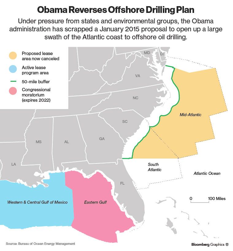 Bloomberg map: Obama reverses offshore drilling plan