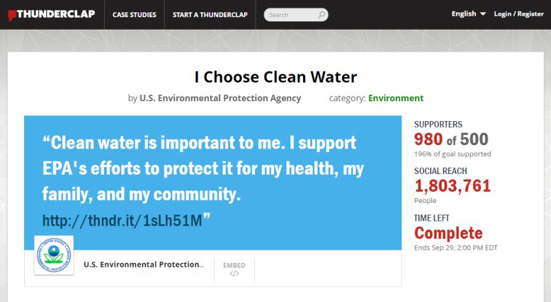 EPA WOTUS Thunderclap social media campaign
